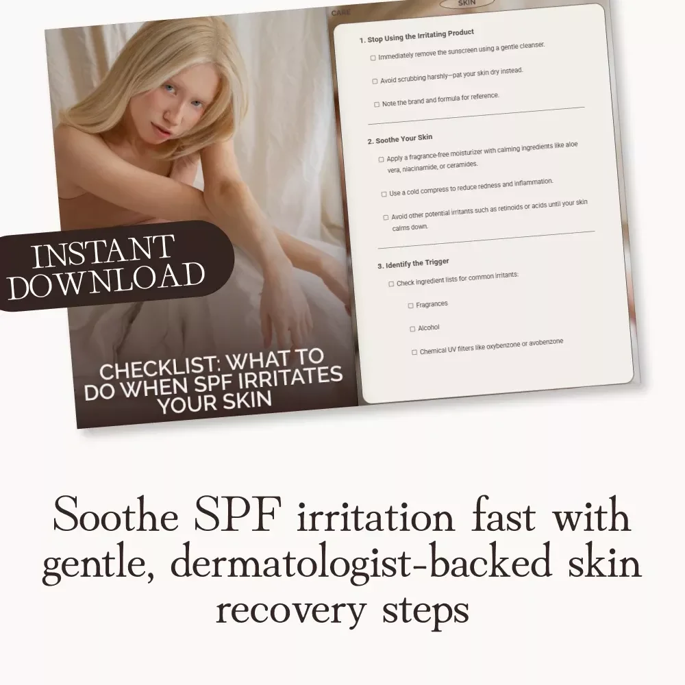 Checklist: What to Do When SPF Irritates Your Skin | Sensitive Skin Relief Guide | Instant Digital Download | Skincare Recovery eBook for Redness & Irritation