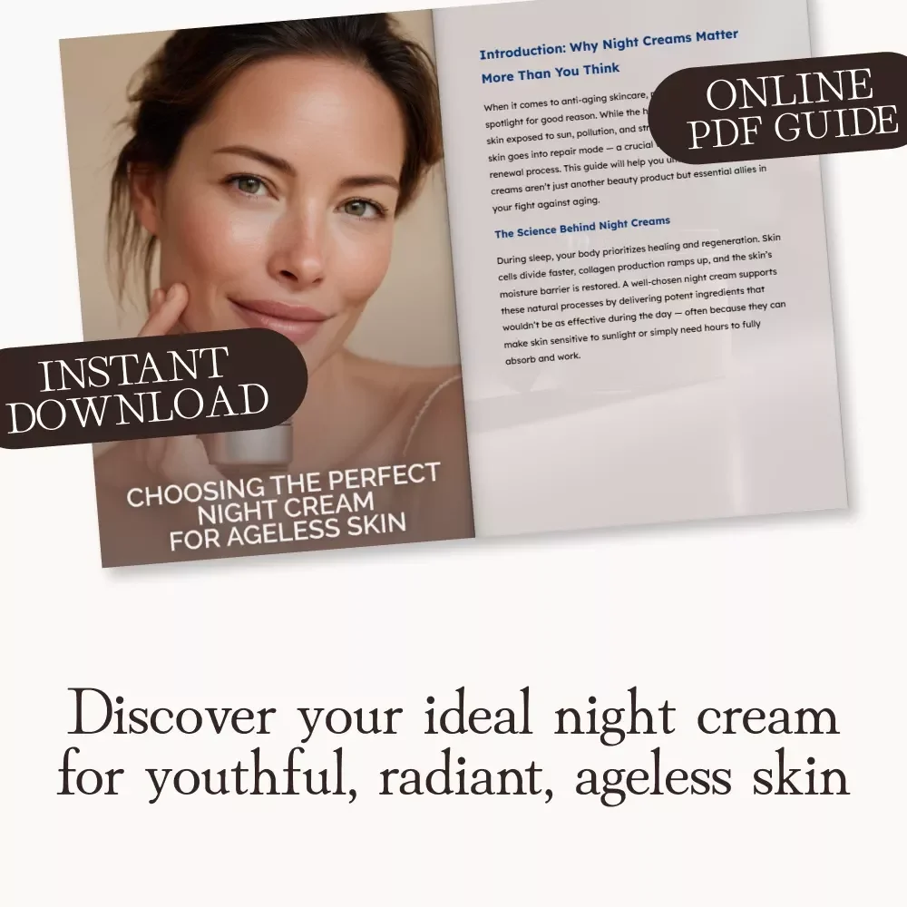 Choosing the Perfect Night Cream for Ageless Skin | Anti-Aging Skincare Guide | Digital Download eBook | Learn What Makes a Good Night Cream for Anti-Aging