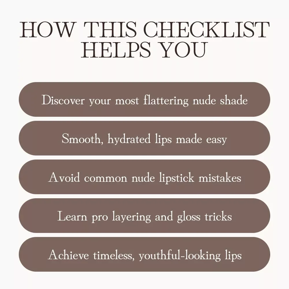 The Mature Skin Lip Color Checklist | Digital Download Guide for Nude Lip Colors That Suit Mature Skin | Printable Lip Color Matching & Makeup Prep Tips for Mature Beauty