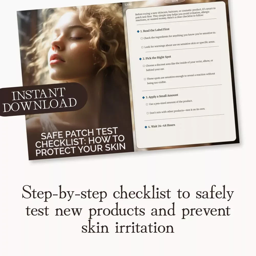 Safe Patch Test Checklist: How to Protect Your Skin | Printable Skincare Guide | how to test patch any product safely | Digital Download