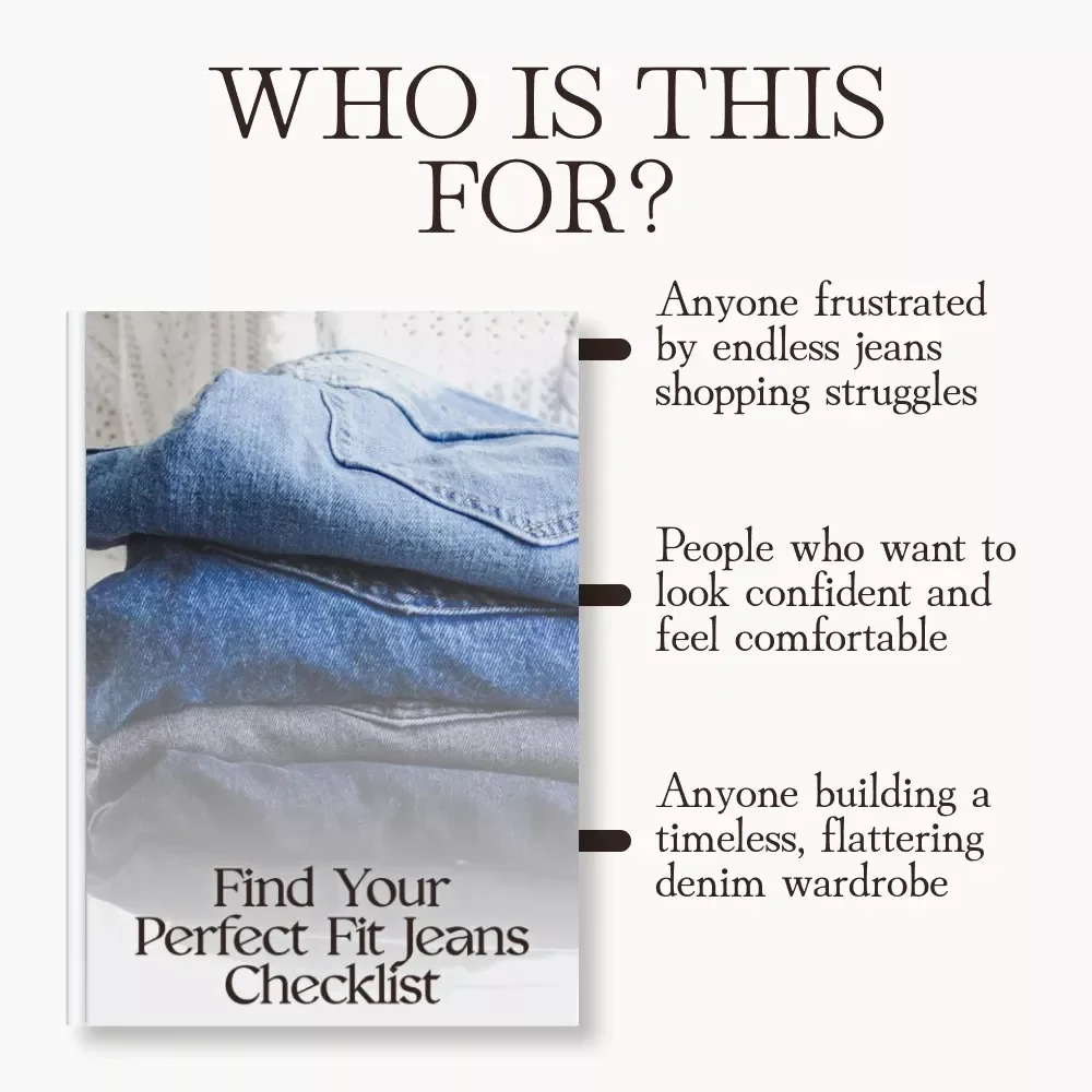 Find Your Perfect Fit Jeans Checklist | Digital Download Guide for Body Types | Denim Fit & Style eBook for Women | Jeans Shopping Made Easy