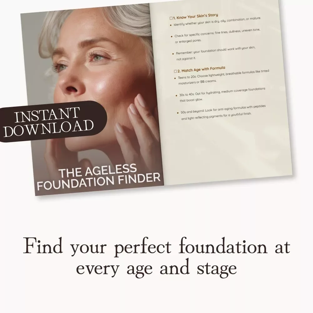 The Ageless Foundation Finder | Printable Beauty Checklist | Digital Download | How to Choose the Right Foundation for Your Age | Makeup Routine Guide for Every Skin Type and Age