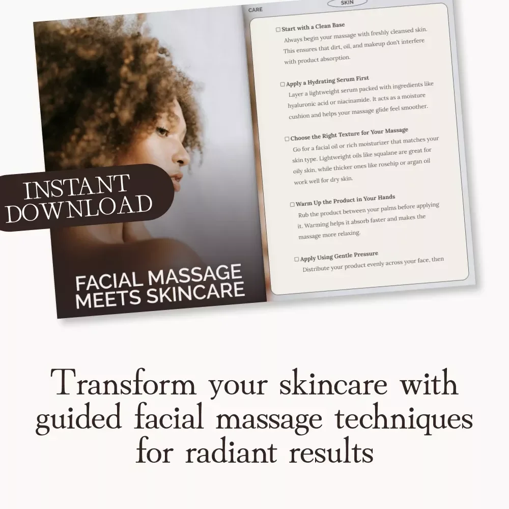 Facial Massage Meets Skincare – Printable Checklist for Glowing Skin | Digital Download | Tips for Combining Facial Massage with Skincare Products | Self-Care & Beauty Routine Guide