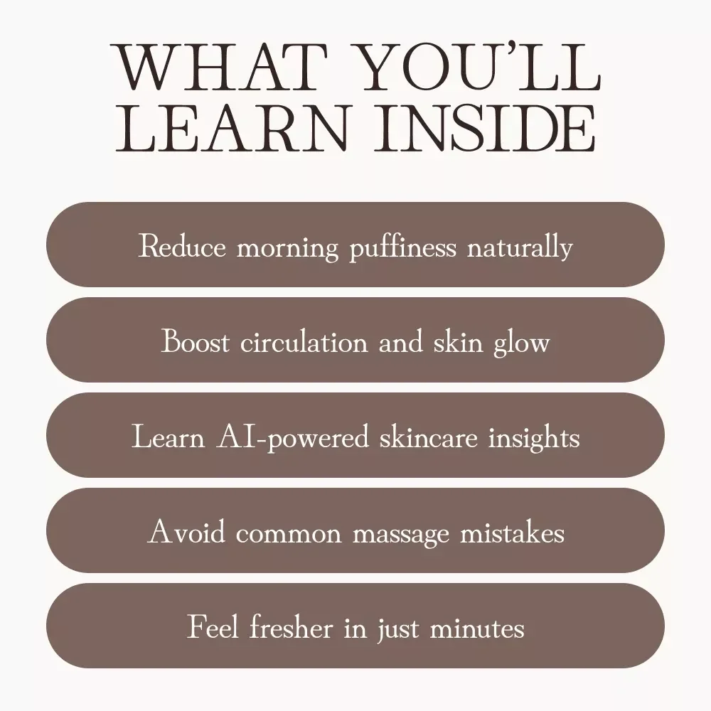 Smooth Mornings Start with Massage | Digital Guide for How to Reduce Puffiness with Facial Massage | Step-by-Step Skincare eBook & AI Routine Tips