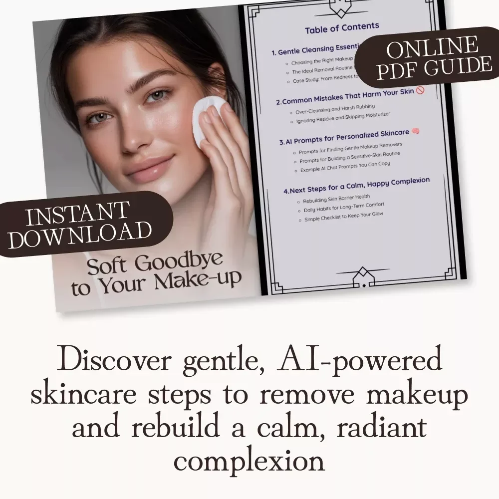Soft Goodbye to Your Make-up | Gentle Skincare Guide for Sensitive Skin | How to Remove Makeup Without Irritating Skin | Digital Download eBook for Calm, Radiant Complexion