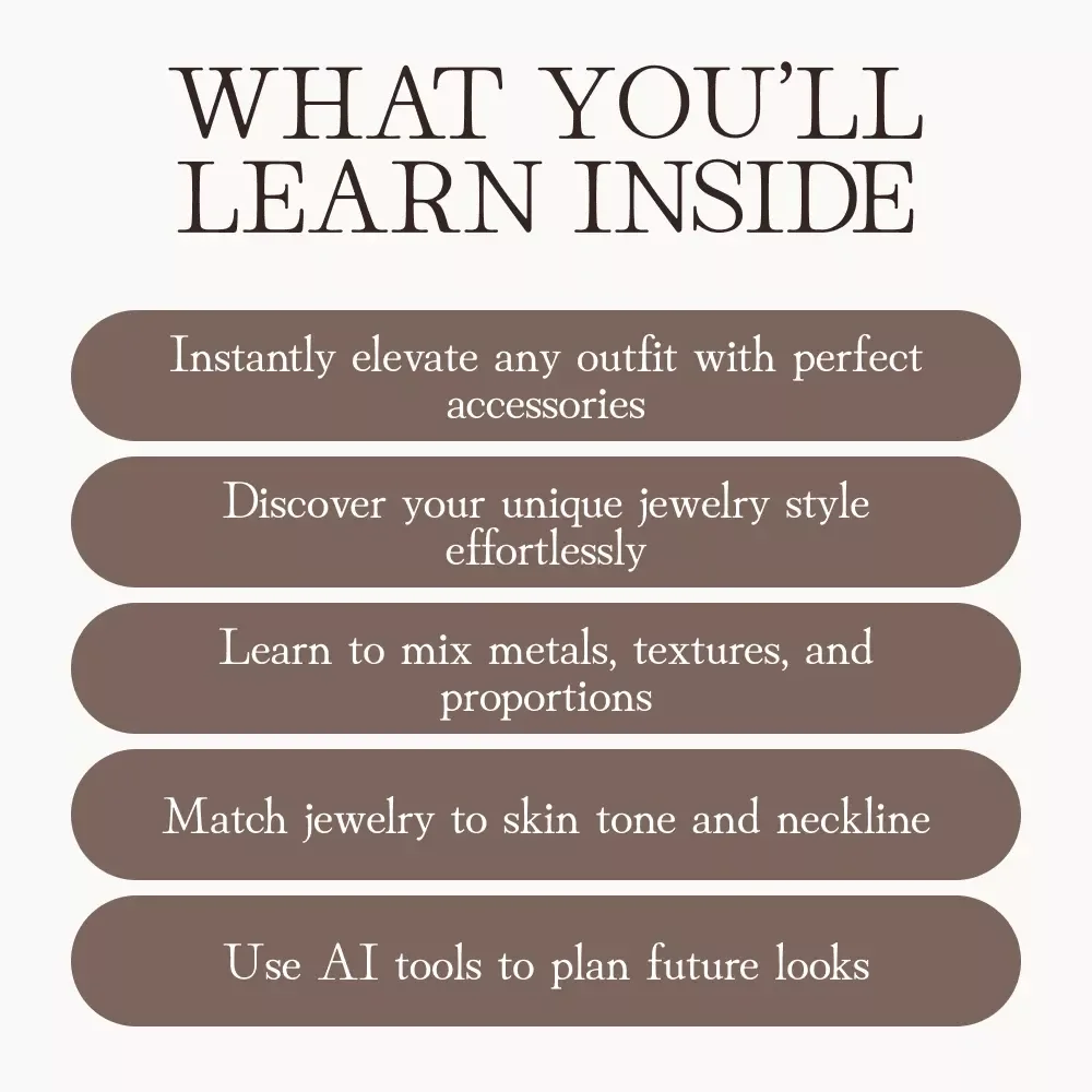 Choosing the Right Jewelry for Your Outfit | Style Guide for Women | Digital Download Jewelry Styling eBook | Accessory Matching & AI Fashion Tips