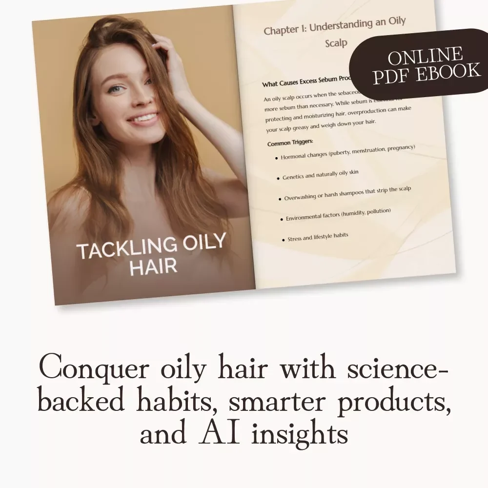 Tackling Oily Hair | How to Address Oily Scalp Issues | Digital eBook Guide for Balanced, Healthy Hair | Daily Hair Care Habits, Product Tips & AI Tools for Long-Term Oil Control