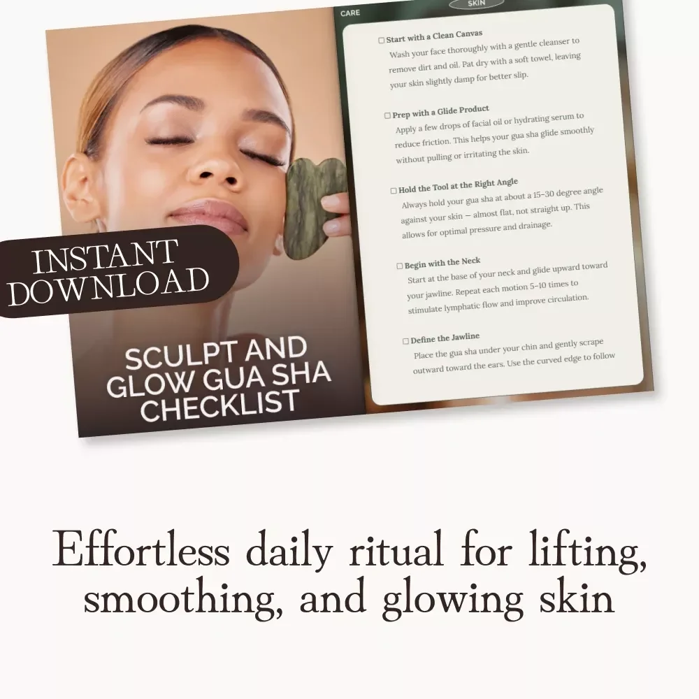 Sculpt and Glow Gua Sha Checklist | Digital Download Facial Massage Guide | How to Use Gua Sha for Facial Sculpting & Lifting at Home