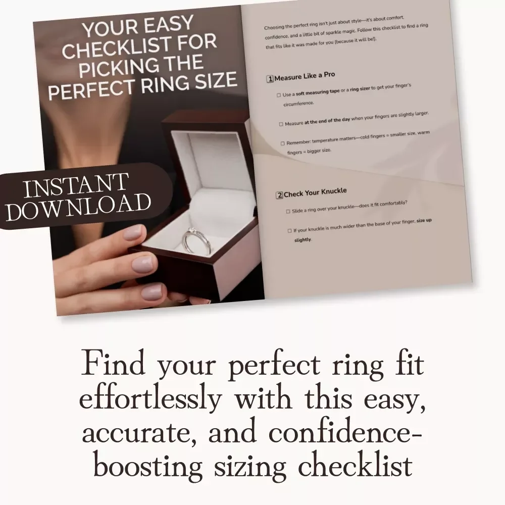 Your Easy Checklist for Picking the Perfect Ring Size | Printable Ring Sizing Guide | Digital Download for Jewelry Lovers, Brides-to-Be & Gift Shoppers