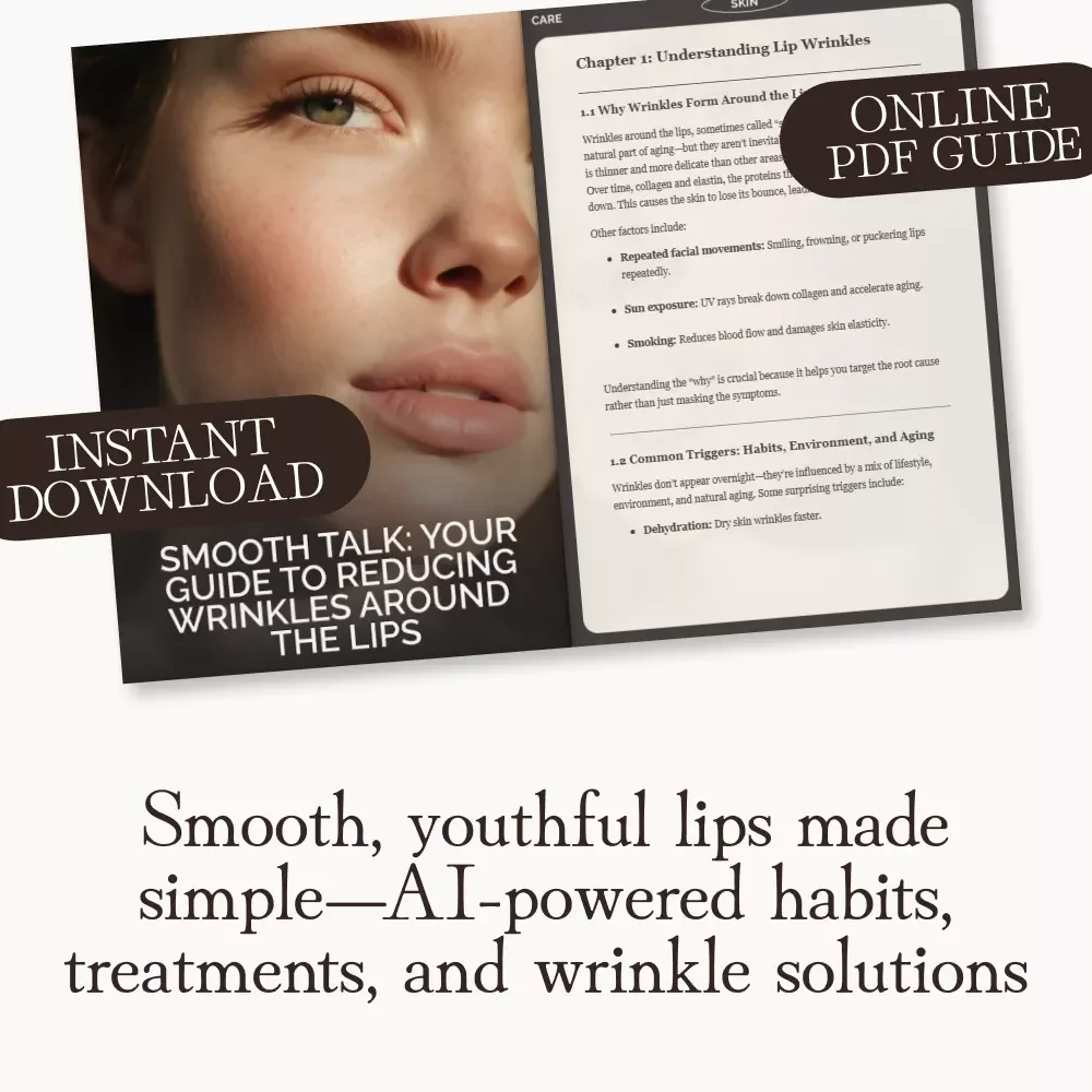 Smooth Talk: Your Guide to Reducing Wrinkles Around the Lips | Anti-Aging eBook, Skincare Routine Guide, How to Reduce Wrinkles Around Lips