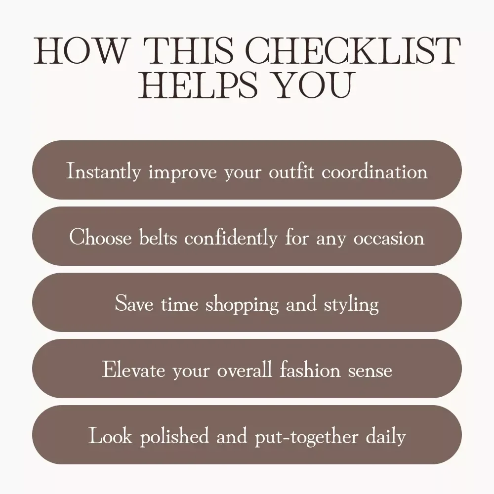 Your Ultimate Checklist for Choosing the Perfect Belt | Printable Fashion Style Guide, Digital Download, Men’s & Women’s Belt Styling Tips, Outfit Accessory eBook