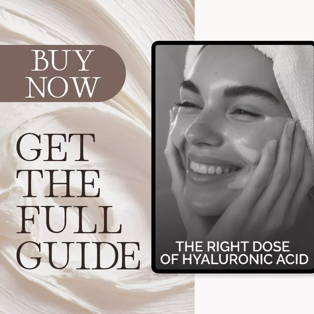 The Right Dose of Hyaluronic Acid | Ultimate Guide to What Is Hyaluronic Acid and How Much Do You Need | Glow Skin eBook & AI Beauty Prompts