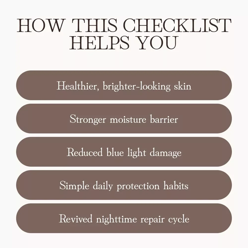 Pollution & Blue Light Shield Checklist | Ultimate Digital Guide to How to Protect Skin from Pollution and Blue Light | Skincare Routine eBook for Glowing, Protected Skin