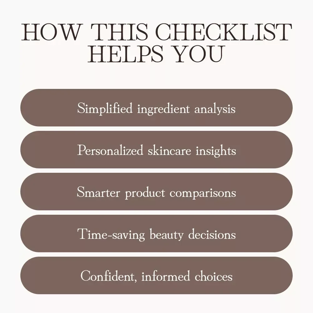 Smart Beauty Detective Checklist | Digital Download for Skincare Lovers | How to Use AI to Compare Product Ingredients | Beauty Analysis Guide for Smarter Shopping
