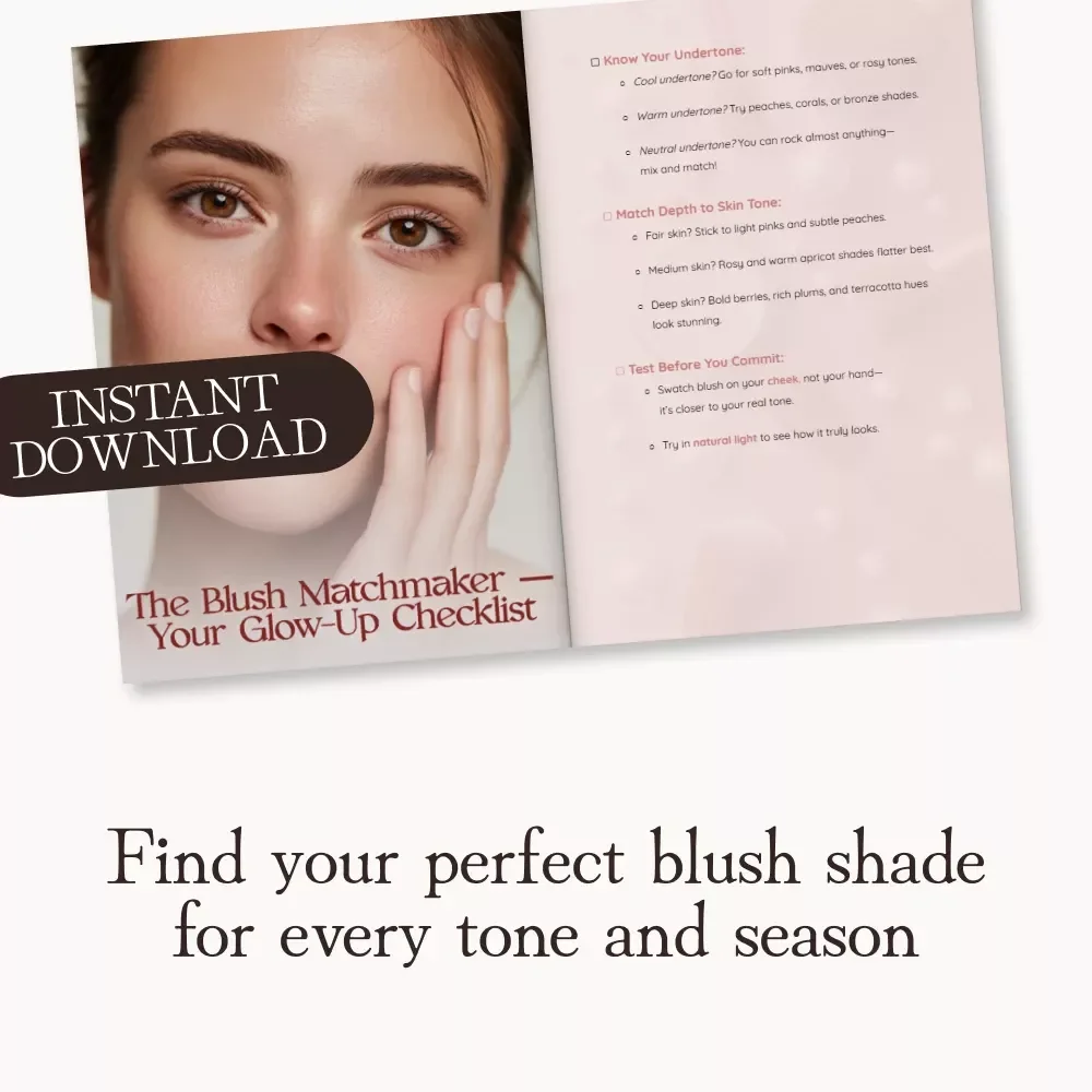 The Blush Matchmaker Checklist | How to Choose the Right Blush for Your Skin Tone | Digital Beauty Guide for Effortless Glow | Printable Makeup Checklist & Pro Tips