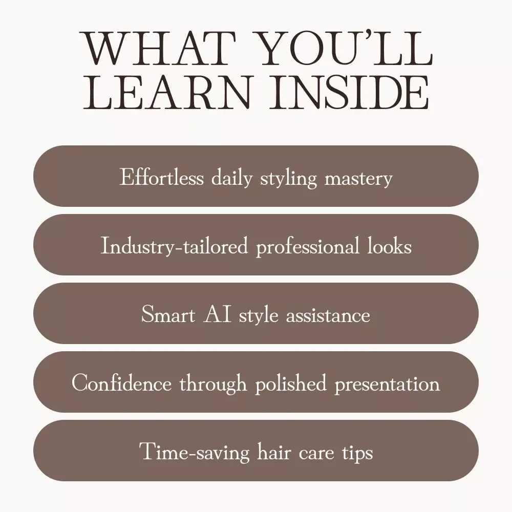 Polished & Professional: Mastering Your Hair for the Workplace | Digital Hair Styling Guide | How to Style Your Hair for a Professional Look | Modern Workplace Grooming eBook
