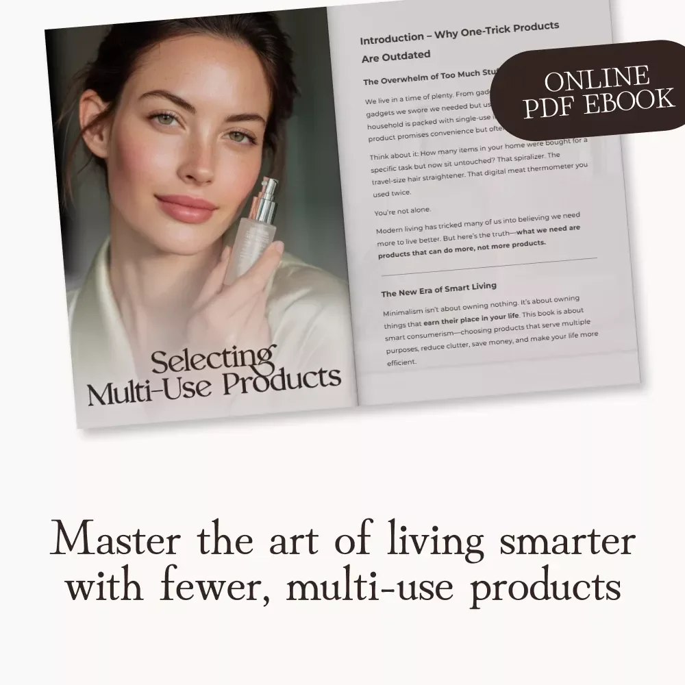 Selecting Multi-Use Products – How to Choose Products That Do More Than One Job | Smart Living Guide, Minimalist eBook, Digital Download for Clutter-Free Living