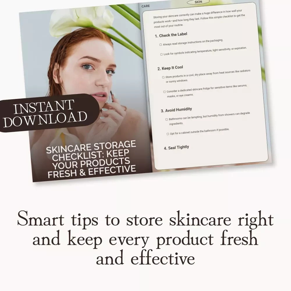 Skincare Storage Checklist: Keep Your Products Fresh & Effective | Printable Digital Download | Self-Care Organizer for Beauty Lovers | Best Way to Store Skincare Products