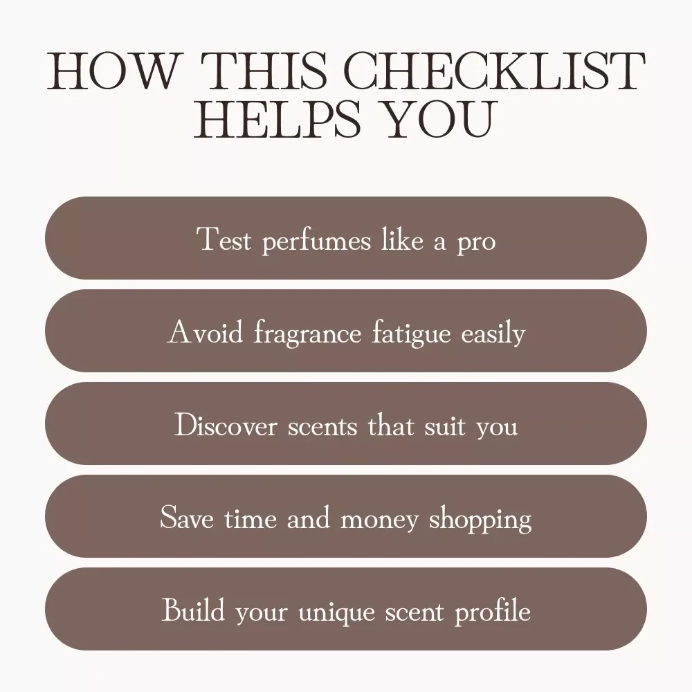 The Smart Perfume Testing Checklist | Printable Fragrance Testing Guide | Digital Download for Perfume Lovers & Beginners | Find Your Signature Scent with Confidence