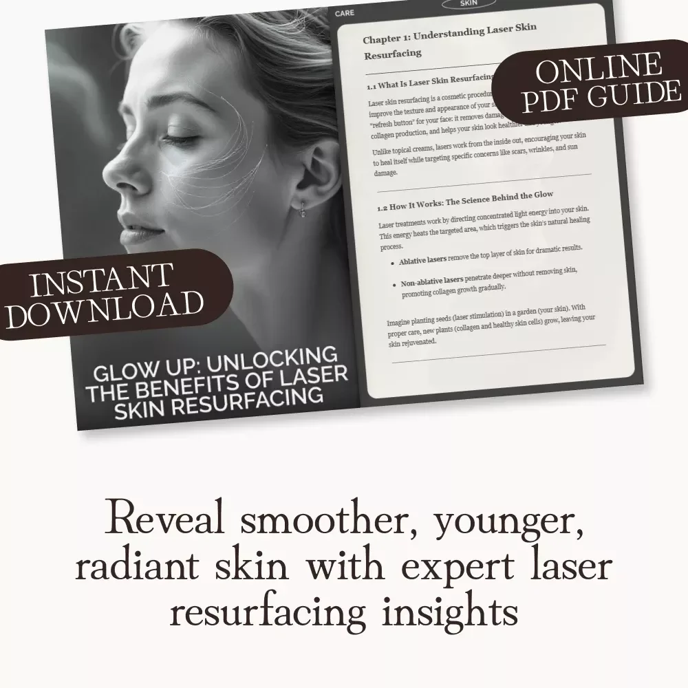 Glow Up: Unlocking the Benefits of Laser Skin Resurfacing | Digital Guide for Radiant, Youthful Skin | Skincare eBook & Treatment Preparation Resource