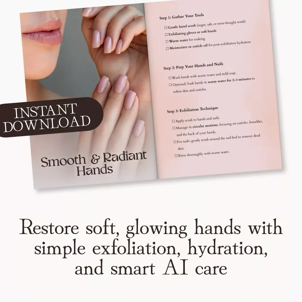 Smooth & Radiant Hands | Printable Hand & Nail Exfoliation Checklist | Self-Care Routine Guide | Learn How to Exfoliate Your Hands and Nails Naturally