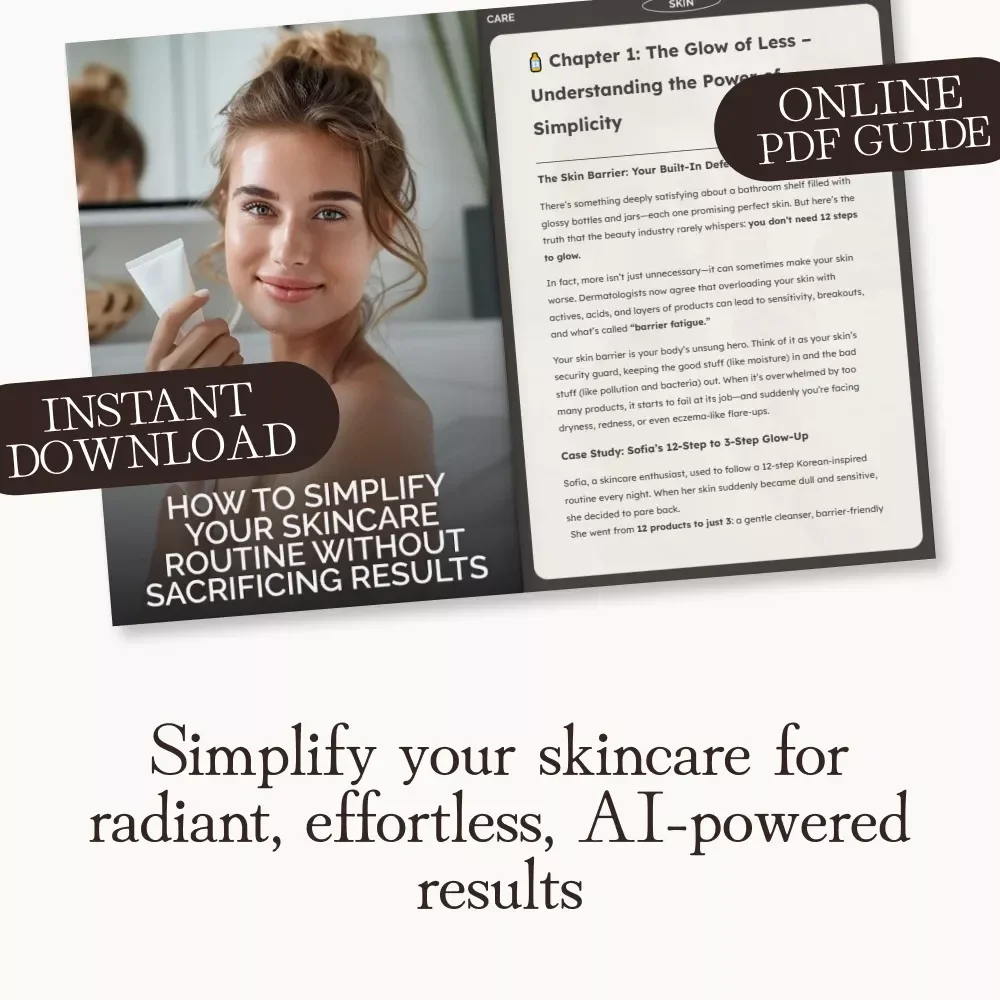 How to Simplify Your Skincare Routine Without Sacrificing Results | Minimalist Skincare Guide for Effortless Glow | Learn how to simplify a skincare routine without losing effectiveness | Digital Download eBook