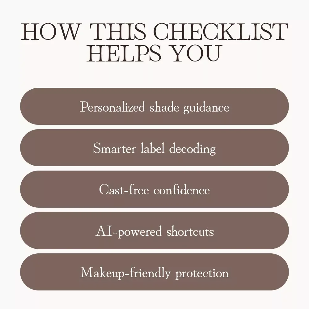 Choosing Sunscreen That Actually Blends In | Printable Skincare Checklist for How to Choose Sunscreen That Doesn’t Leave White Cast | Digital Download Guide