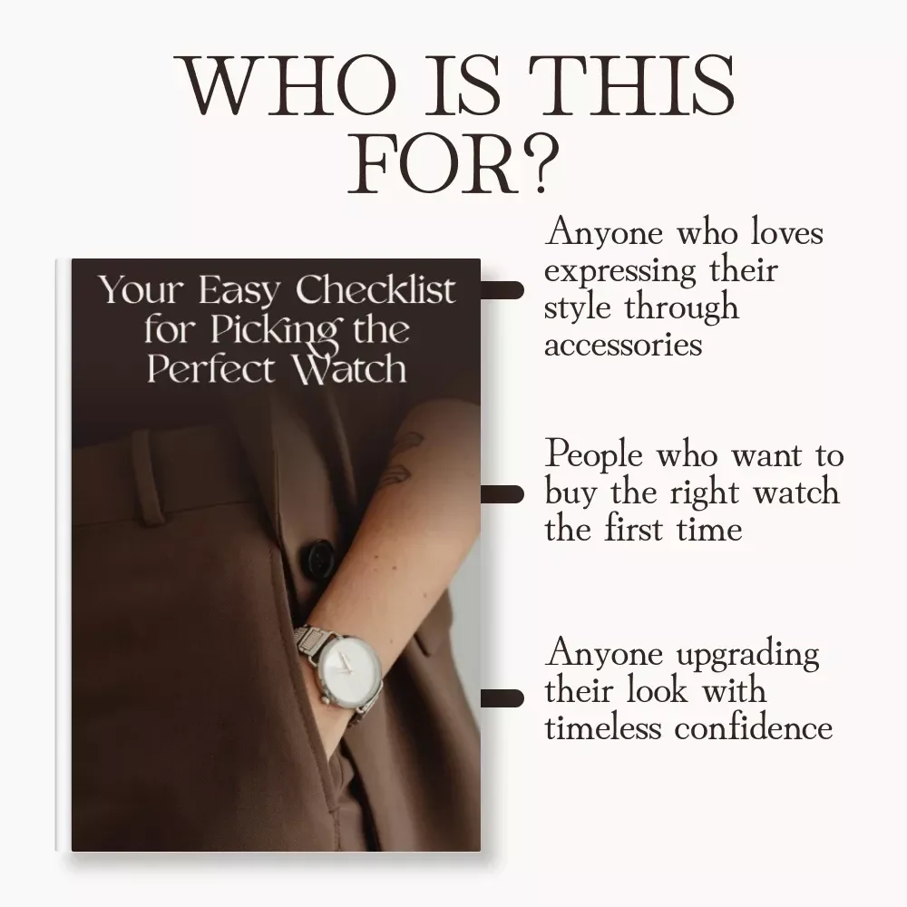 Your Easy Checklist for Picking the Perfect Watch | Digital Download Guide, eBook, and Printable Style Checklist for Choosing the Right Watch, Fashion Accessories & Smartwatch Style Tips