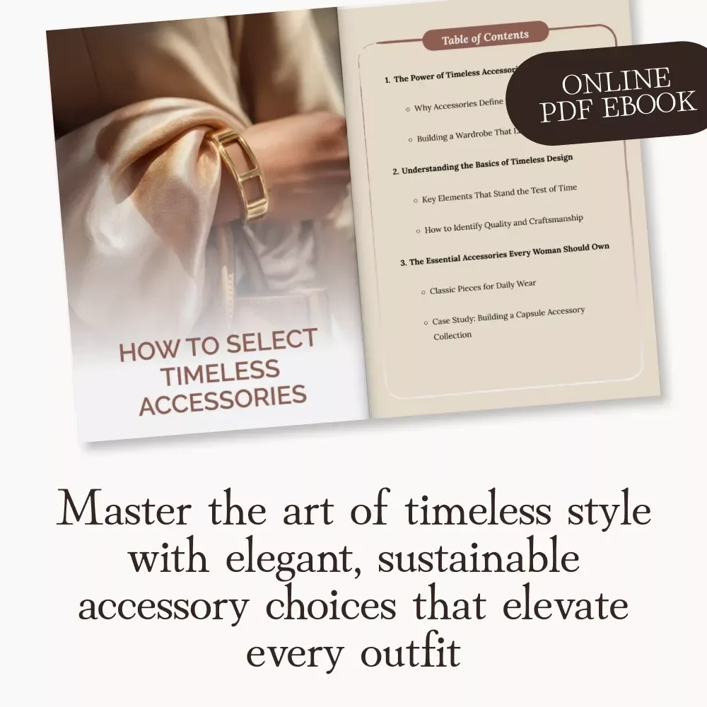 How to Select Timeless Accessories | Elegant Style Guide for Women | Digital Download eBook on Classic Fashion, Capsule Wardrobe, Sustainable Style, and Accessory Organization