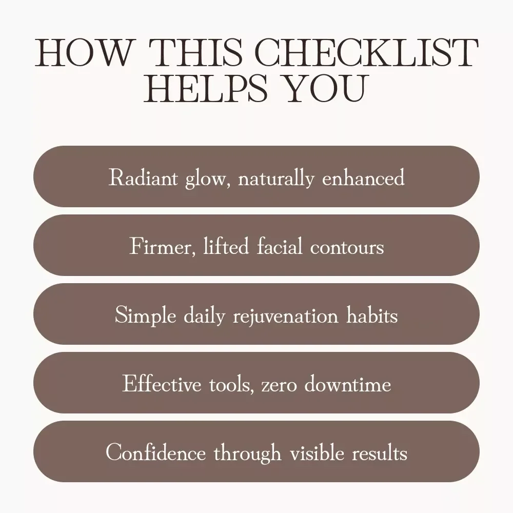 Youthful Lift Without the Pain | Printable Skincare Checklist for Natural Firming & Glow | how to treat sagging skin non-invasively | Anti-Aging Daily Routine Guide