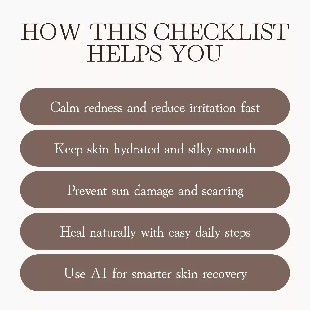 Aftercare Tips Following Laser Skin Treatments | Printable Skincare Recovery Checklist | Post-Laser Healing Guide for Glowing Results
