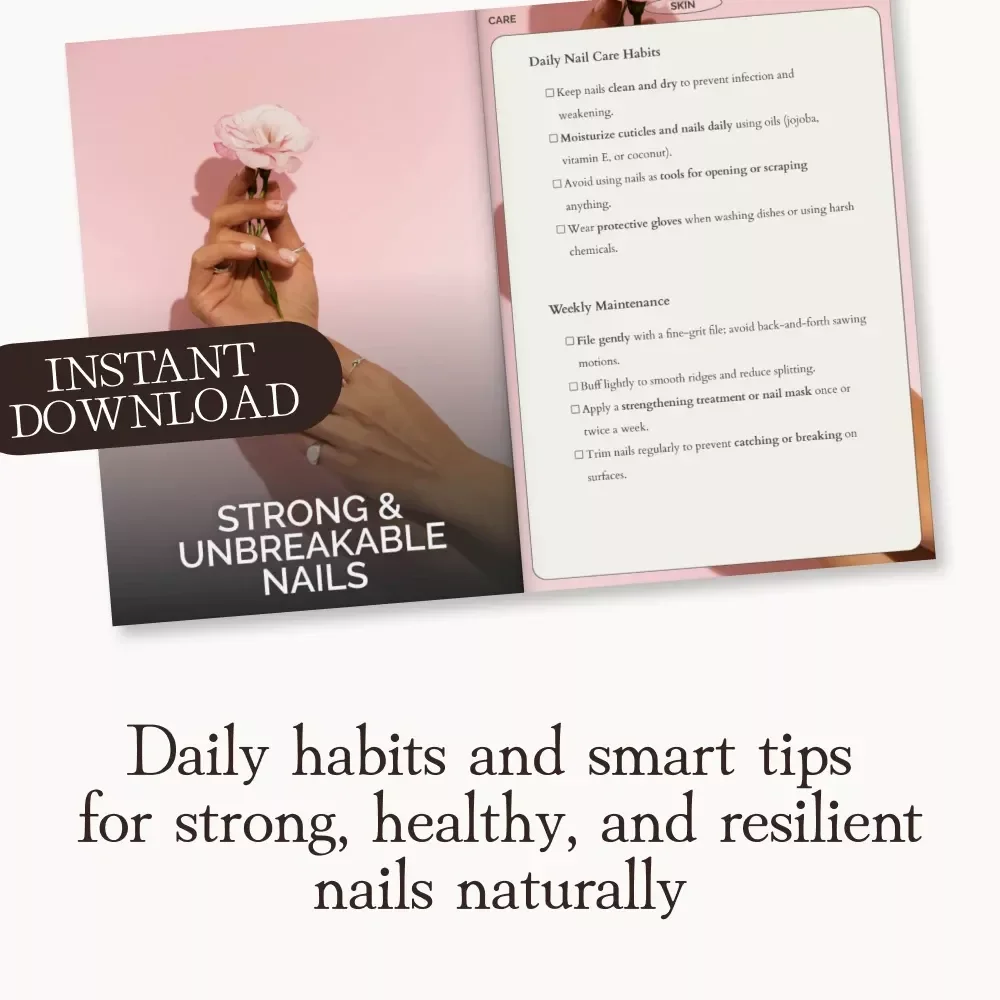 Strong & Unbreakable Nails | Digital Checklist for Healthy Nail Growth | Tips for Preventing Nail Breakage | Nail Care Routine & AI Tracking Guide