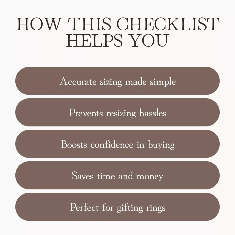 Your Easy Checklist for Picking the Perfect Ring Size | Printable Ring Sizing Guide | Digital Download for Jewelry Lovers, Brides-to-Be & Gift Shoppers