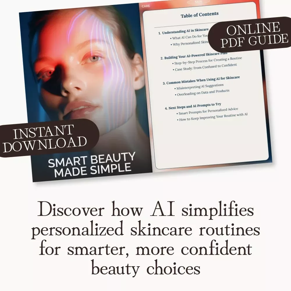 Smart Beauty Made Simple | AI Skincare Guide for Beginners | How to Use AI to Generate a Personalized Skincare Plan | Digital Download eBook for Smarter Self-Care