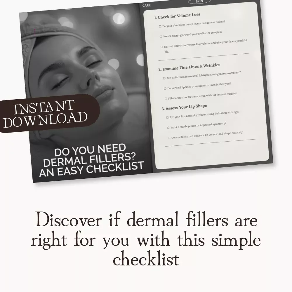 Do You Need Dermal Fillers? An Easy Checklist | Instant Digital Download | How to Know If You Need Dermal Fillers Guide for Face Volume, Wrinkles & Lip Enhancement