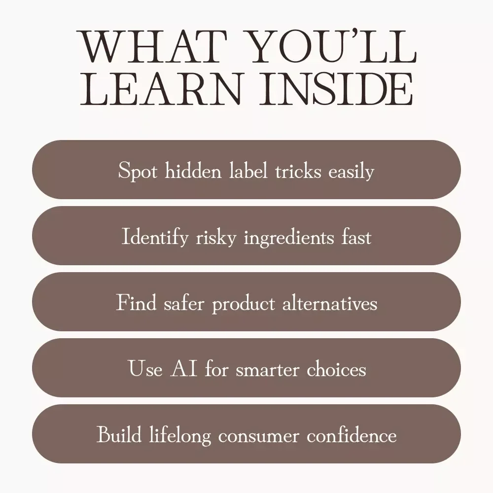 The Essential Guide to Product Safety Labels | How to Assess Product Safety from Labels (Parabens, Phthalates & More) | Digital Download eBook for Conscious Consumers