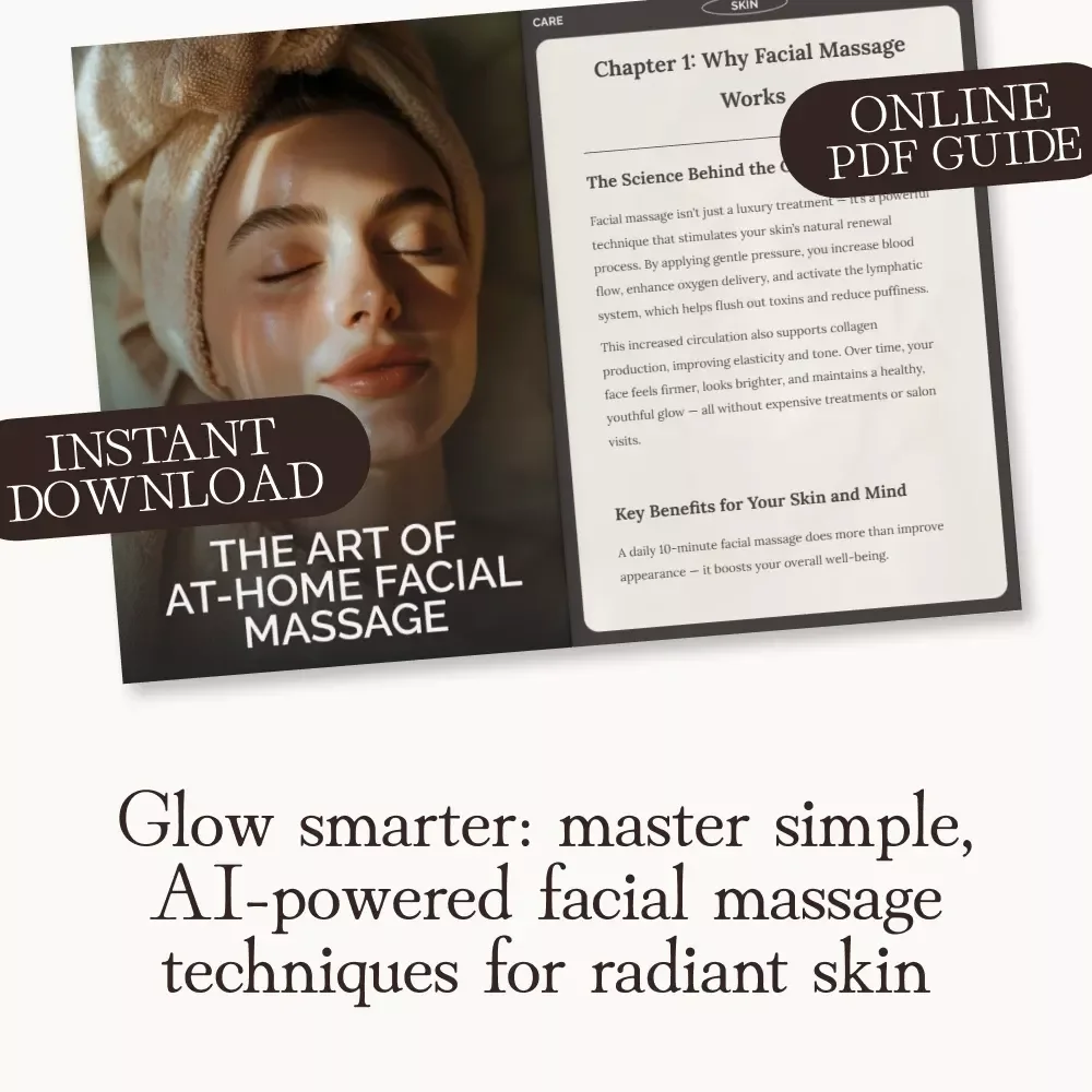 The Art of At-Home Facial Massage | Step-by-Step Guide to Facial Massage at Home | Digital Self-Care & Glow-Enhancing Routine eBook