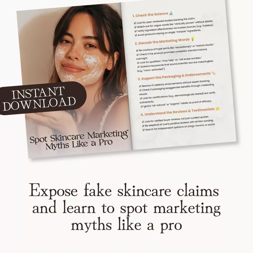 Spot Skincare Marketing Myths Like a Pro | Printable Checklist & Digital Guide | How to Spot False Claims on Skincare Marketing