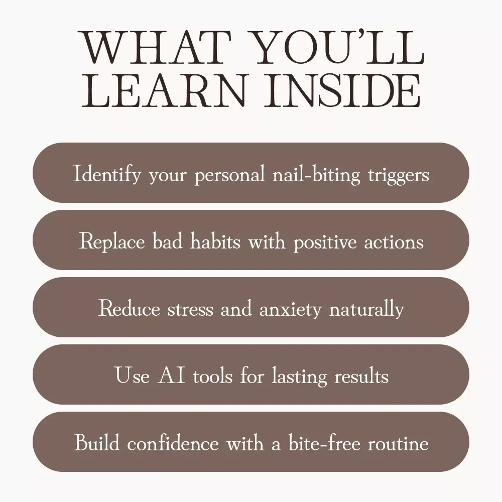 Stopping Nail Biting for Good | eBook Guide on How to Prevent Nail Biting Naturally | Digital Download Habit-Breaking Resource for Adults & Teens