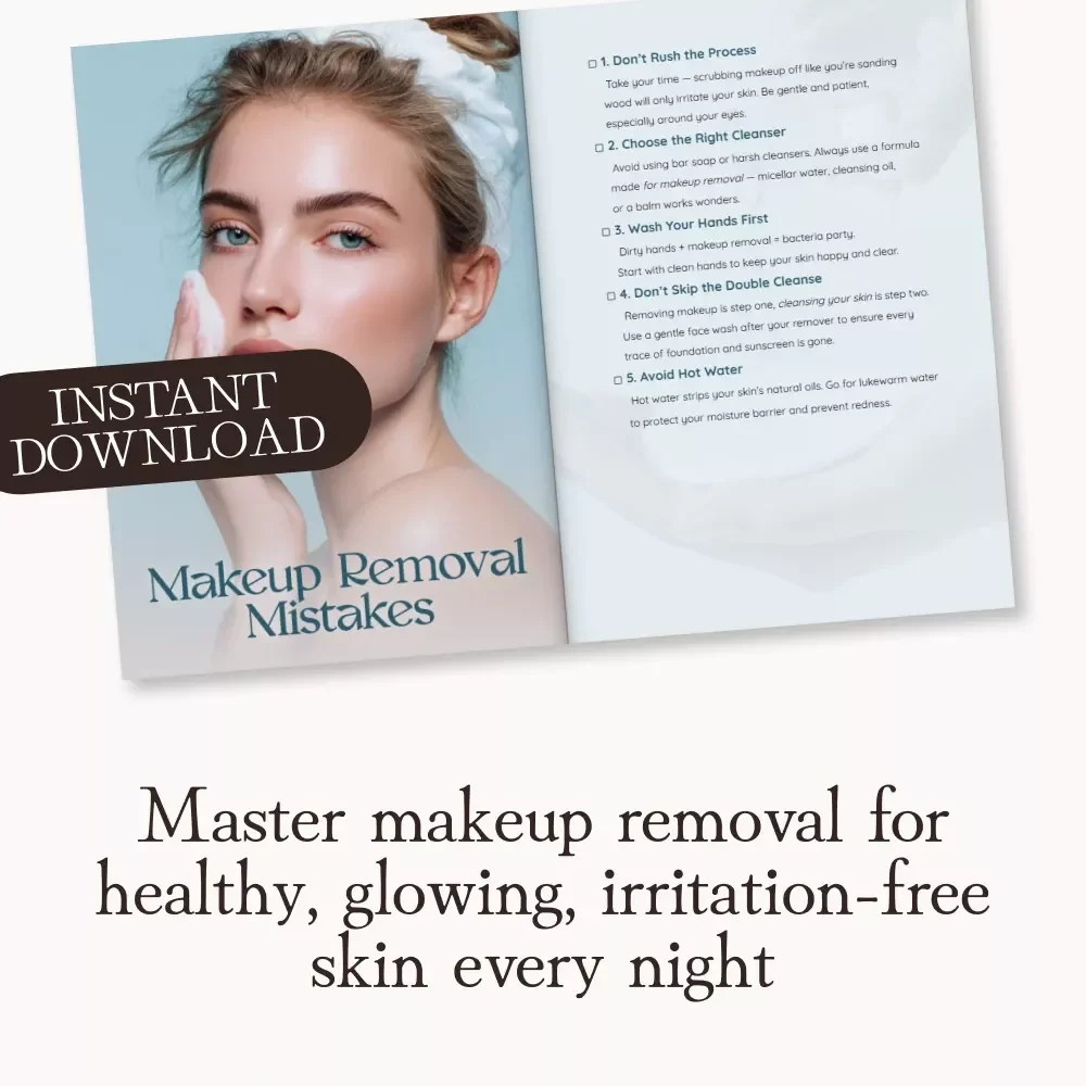 Makeup Removal Mistakes Checklist | Digital Download Guide for Skincare Lovers | Avoid Common Makeup Removal Mistakes & Protect Your Skin
