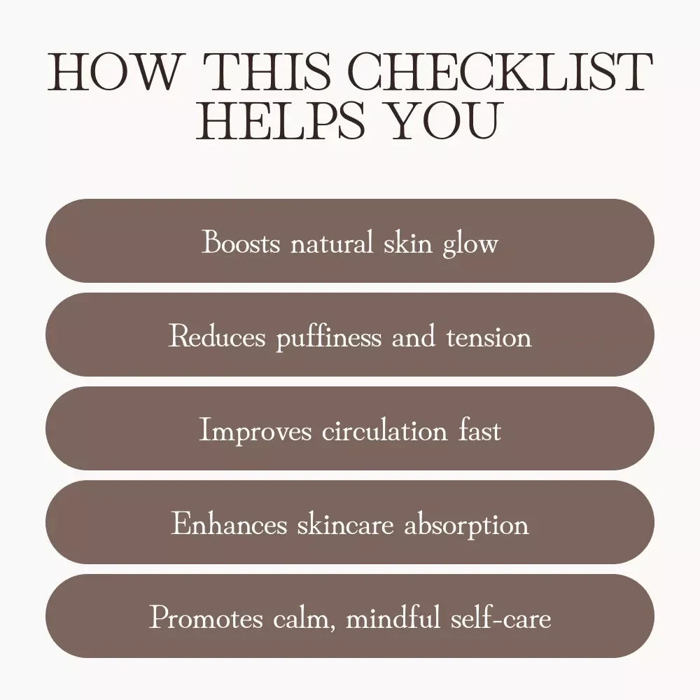 Glow Getter Massage Checklist | Best Facial Massage Techniques for Glowing Skin | Digital Self-Care Guide for Radiant Complexion & Relaxation