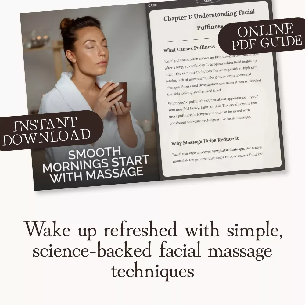 Smooth Mornings Start with Massage | Digital Guide for How to Reduce Puffiness with Facial Massage | Step-by-Step Skincare eBook & AI Routine Tips