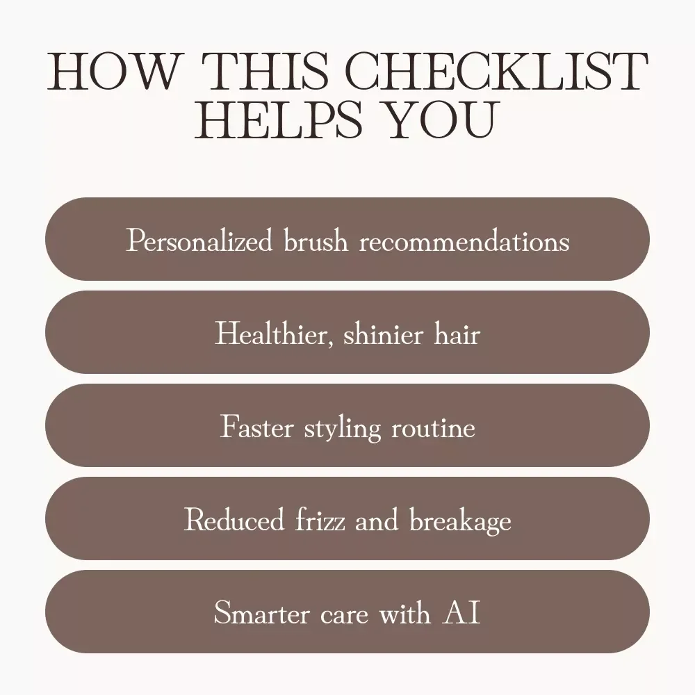 Hairbrush Selection Checklist | Digital Download Guide for How to Choose the Right Hairbrush for Your Hair Type | Printable Beauty Routine Tool