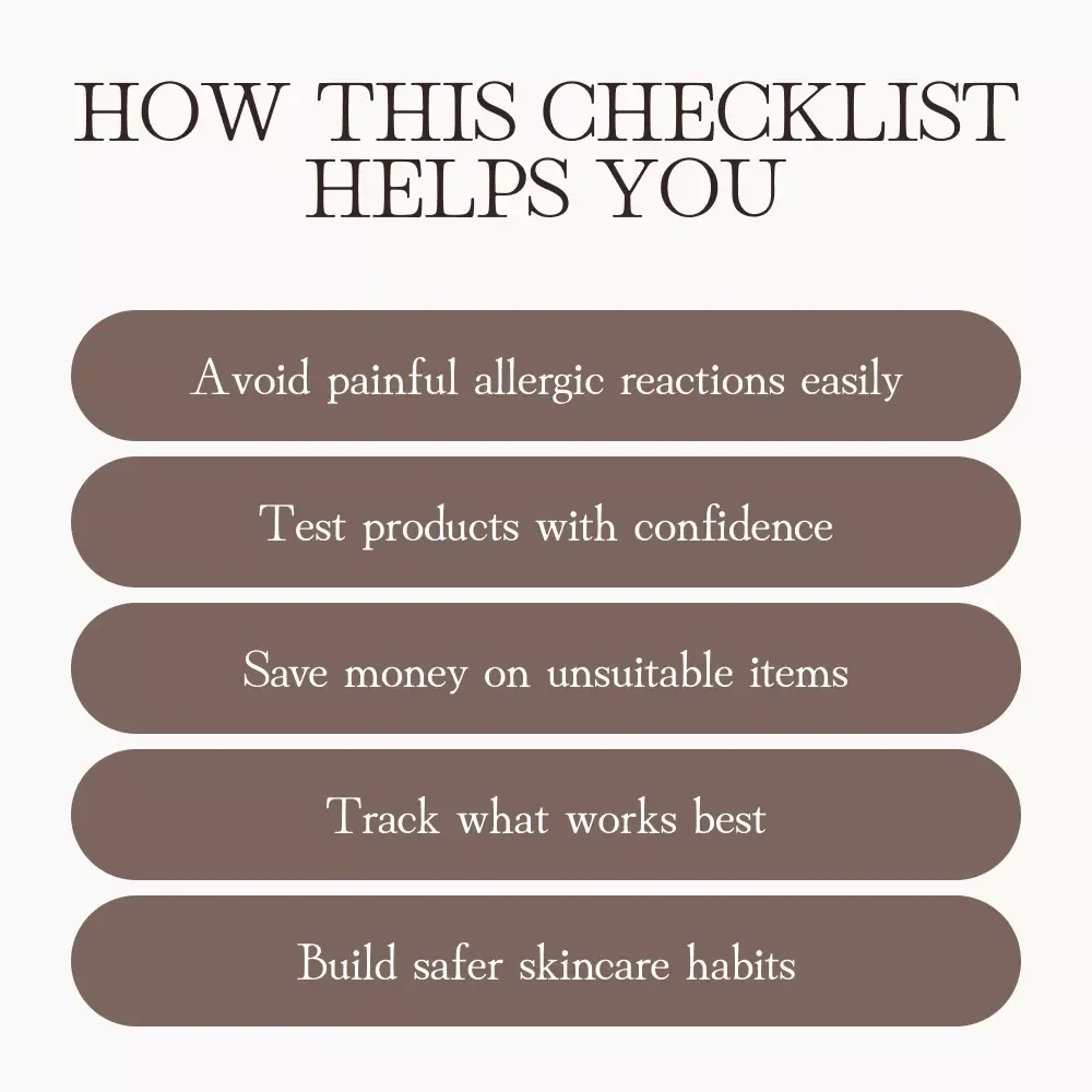 Safe Patch Test Checklist: How to Protect Your Skin | Printable Skincare Guide | how to test patch any product safely | Digital Download