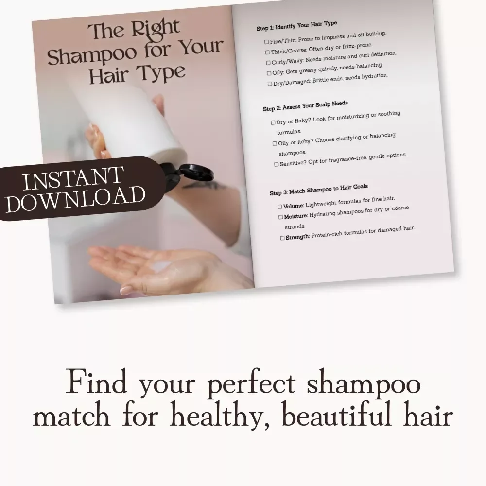 The Right Shampoo for Your Hair Type Checklist | Digital Download | How to Choose the Right Shampoo for Your Hair Type | Hair Care Guide for All Hair Types