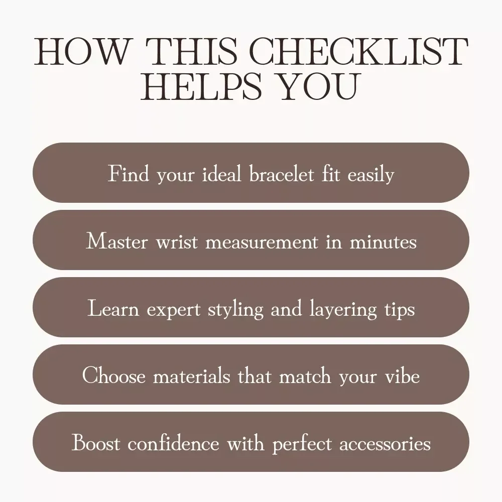 Your Fun Checklist for Choosing Bracelets That Fit Perfectly ✨ | Printable Bracelet Sizing Guide, Jewelry Style Tips, Wrist Measurement Chart, Bracelet Buying Guide Digital Download
