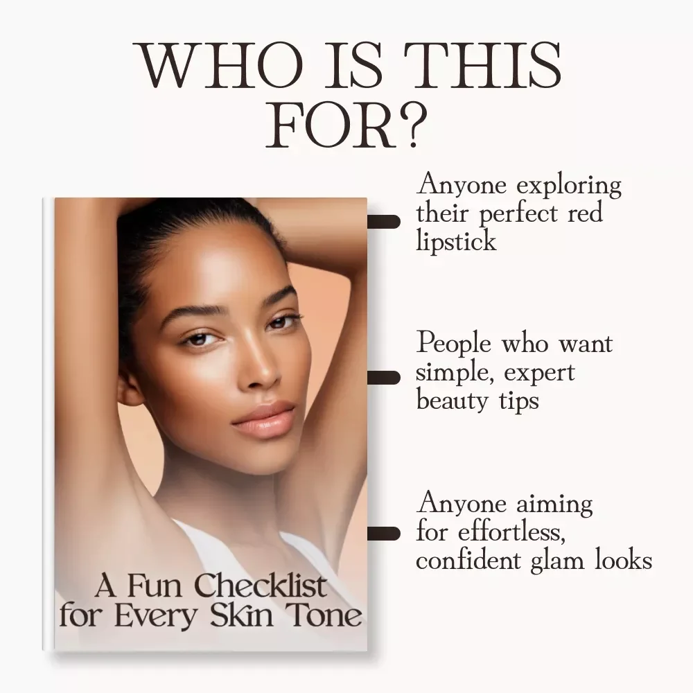 A Fun Checklist for Every Skin Tone | Best Red Lipstick Shades for Every Skin Tone | Printable Beauty Guide for Makeup Lovers