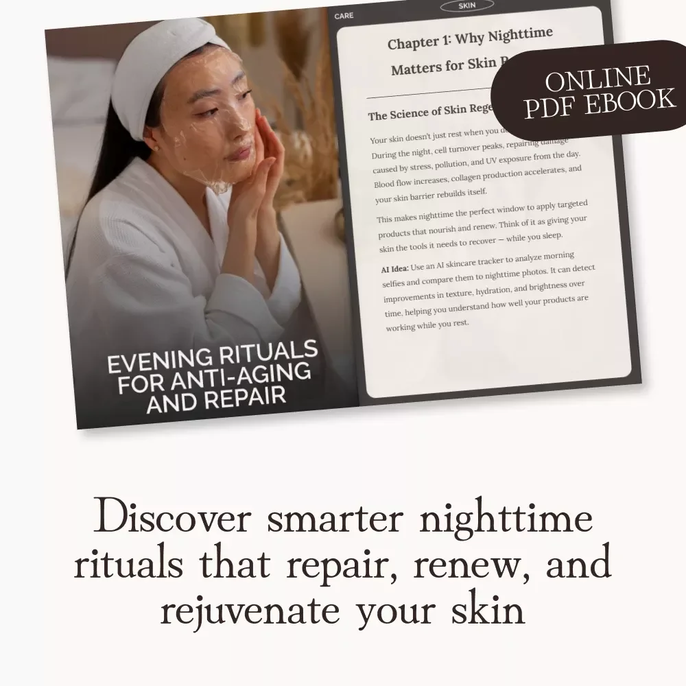 Evening Rituals for Anti-Aging and Repair | eBook Guide on How to Build a Night Routine for Anti-Aging and Repair | Digital Skincare Routine Download