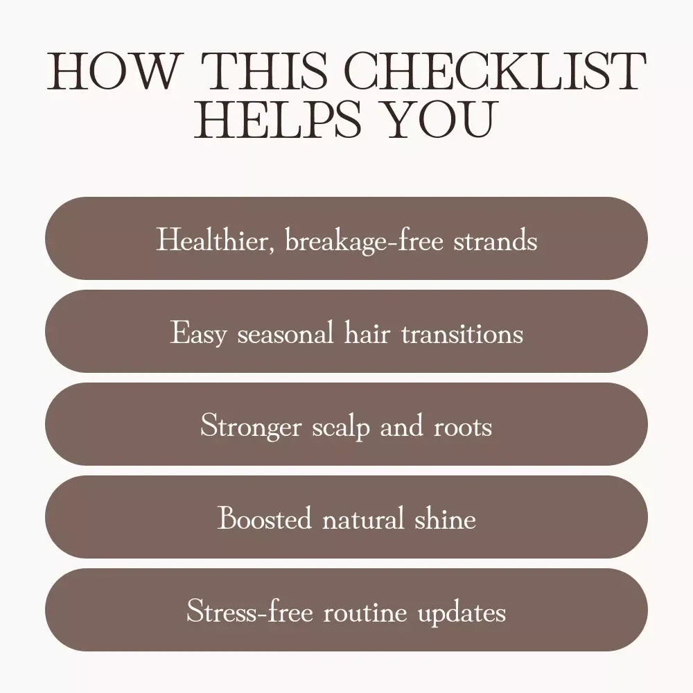 Your Hair Health Checklist for Every Seasonal Shift | Digital Hair Care Guide for How to Maintain Hair Health During Seasonal Changes | Printable & Instant Download for Healthy, Shiny Hair