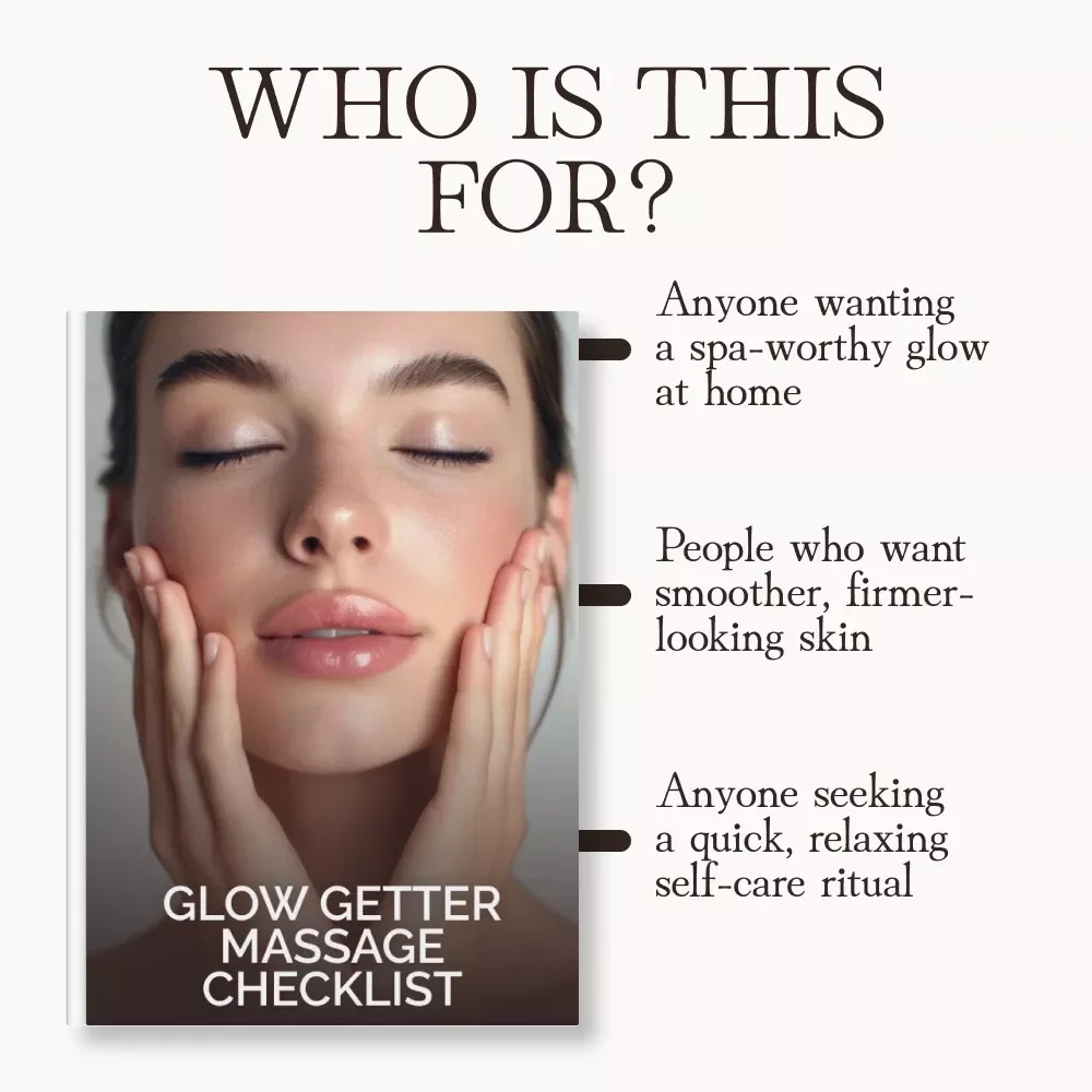 Glow Getter Massage Checklist | Best Facial Massage Techniques for Glowing Skin | Digital Self-Care Guide for Radiant Complexion & Relaxation